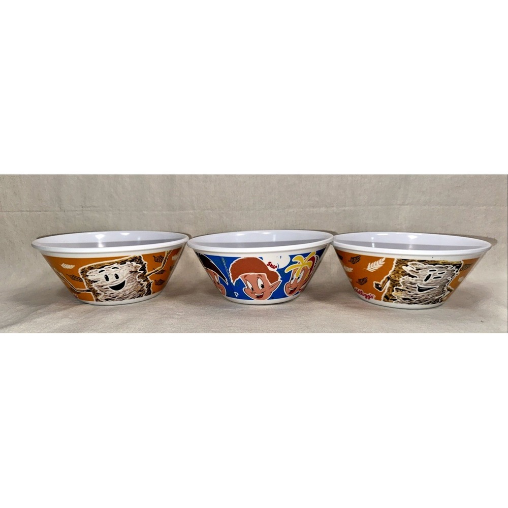 Kellogg's Cinnamon Toast Crunch Bowls Set of 3 Snap Crackle Pop Plastic